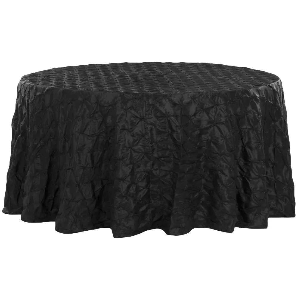 120" Pinchwheel Round Tablecloth - Black