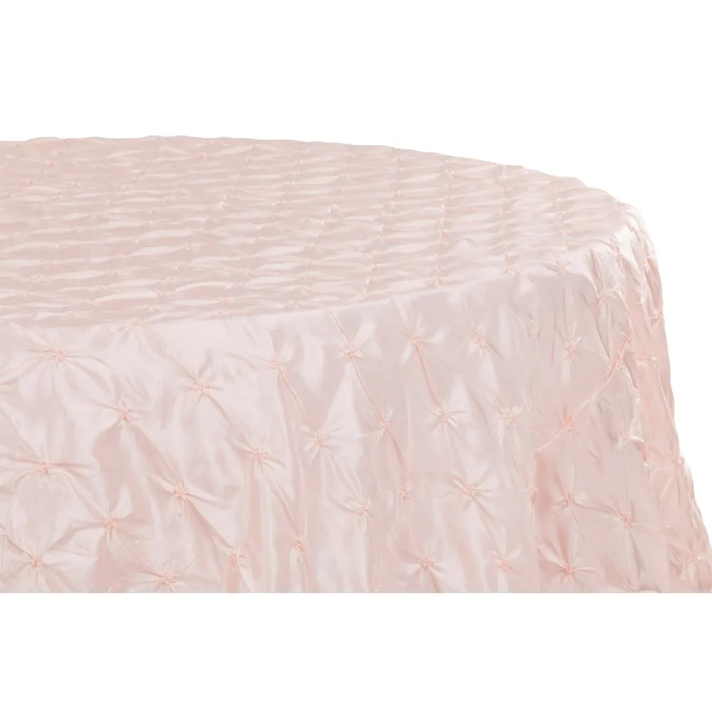 120" Pinchwheel Round Tablecloth - Blush/Rose Gold