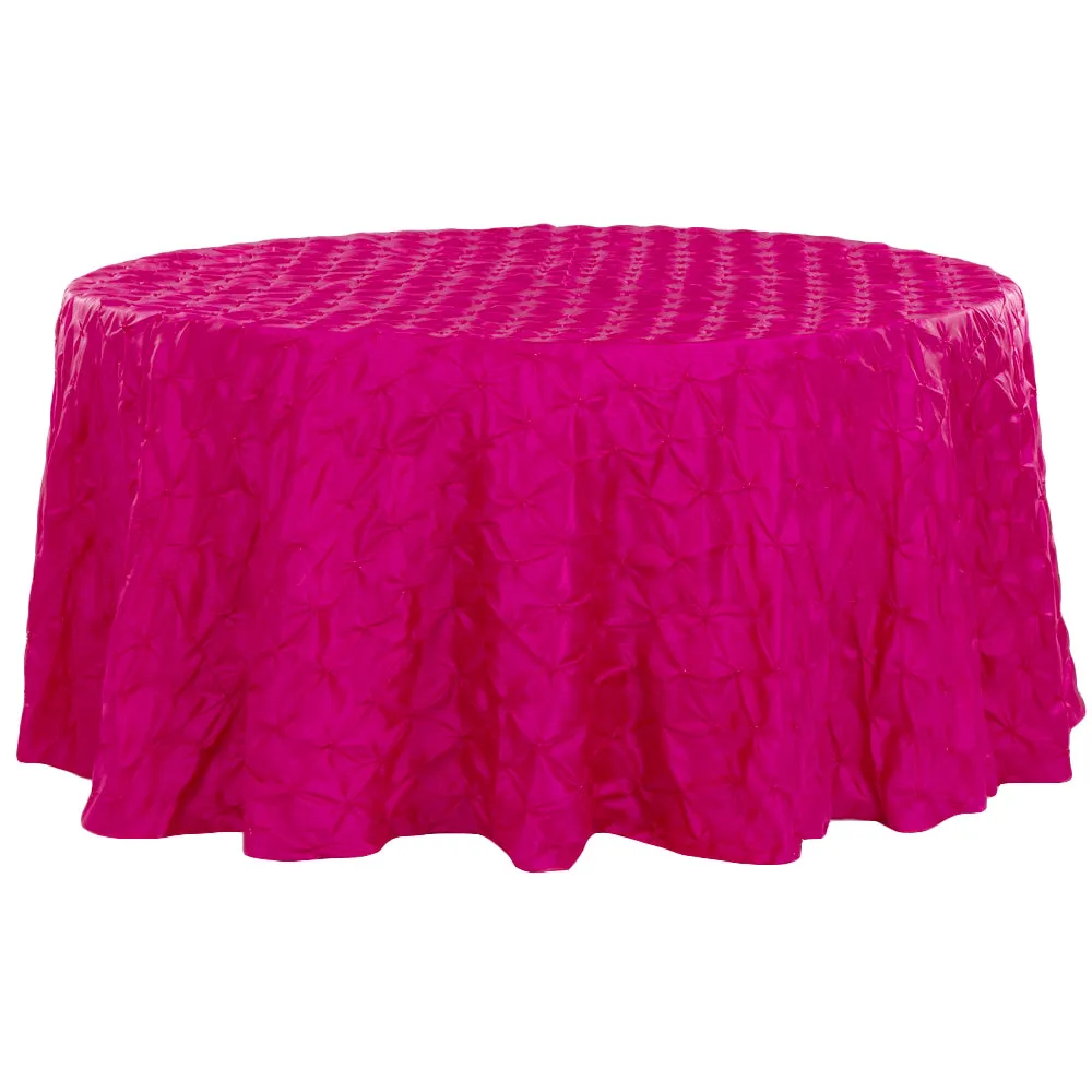 120" Pinchwheel Round Tablecloth - Fuchsia