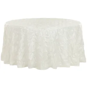 120" Pinchwheel Round Tablecloth - Ivory