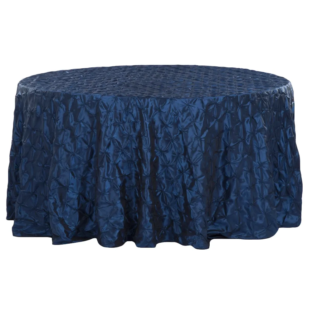 120" Pinchwheel Round Tablecloth - Navy Blue