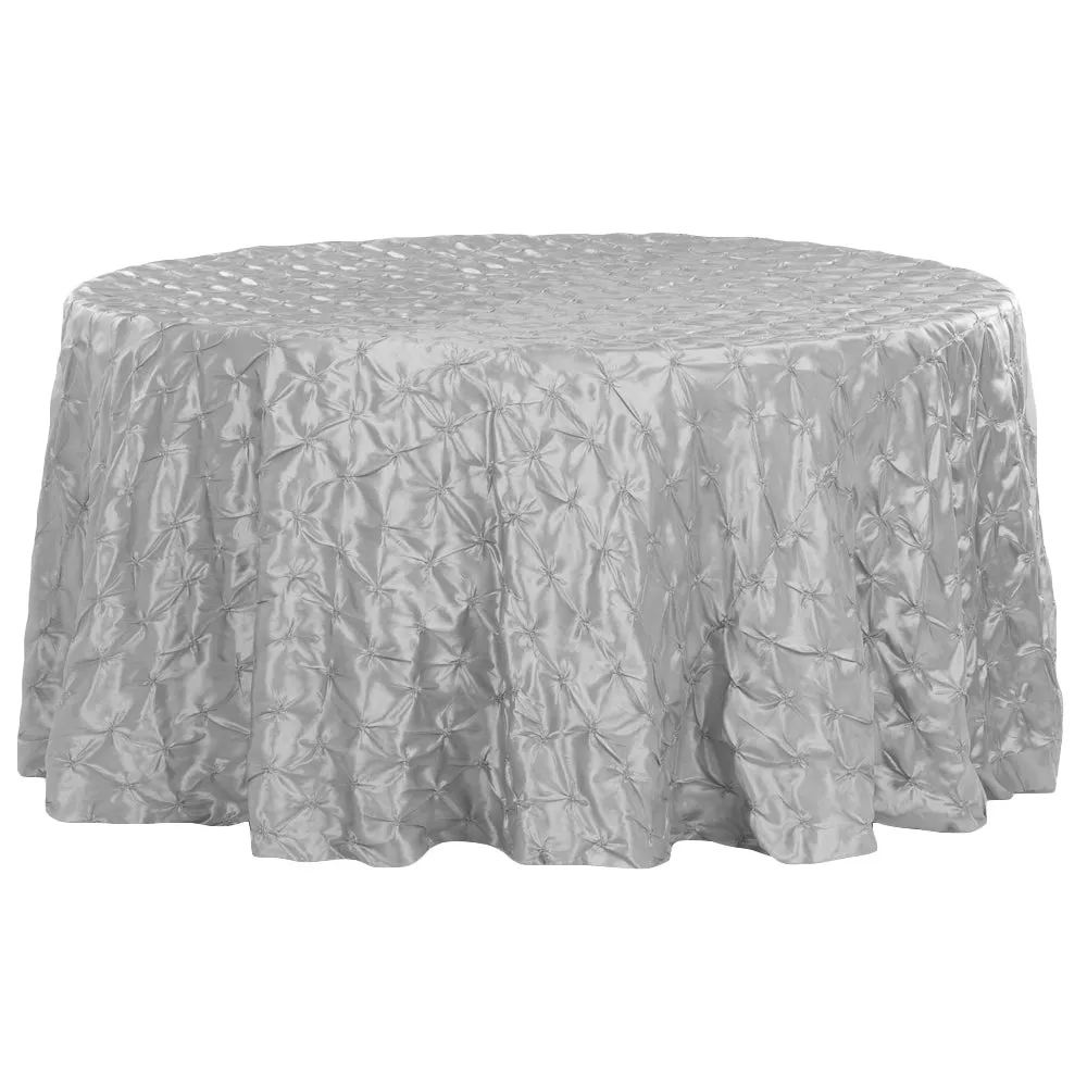 120" Pinchwheel Round Tablecloth - Silver