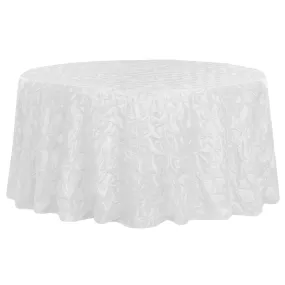 120" Pinchwheel Round Tablecloth - White