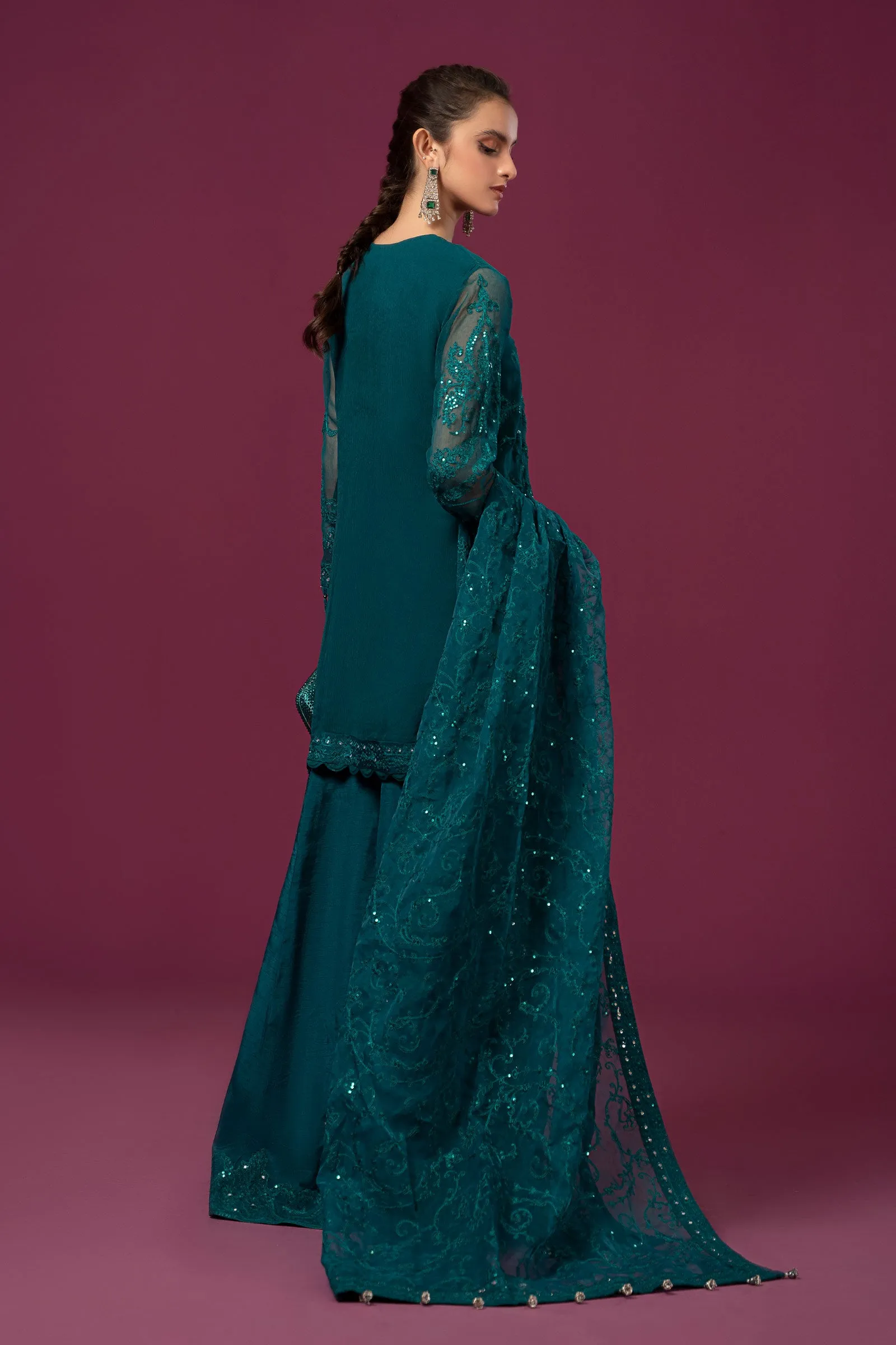 3 Piece Embroidered Organza Suit | SF-EF24-39