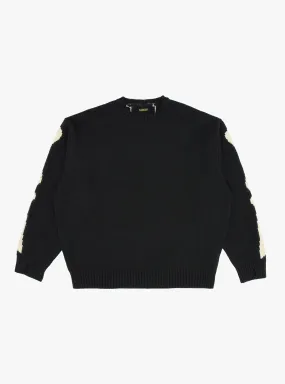 5G Wool Bone Crew Sweater Black