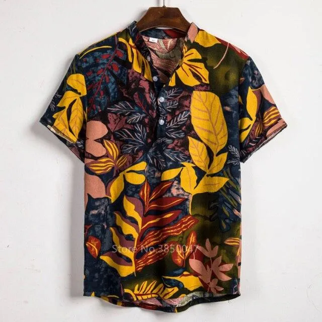 African Dashiki Print Dress Shirt Men Male Fashion Casual Streetwear Ethnic Club Sexy Short Sleeve Linen Summer Top Shirt Clothe