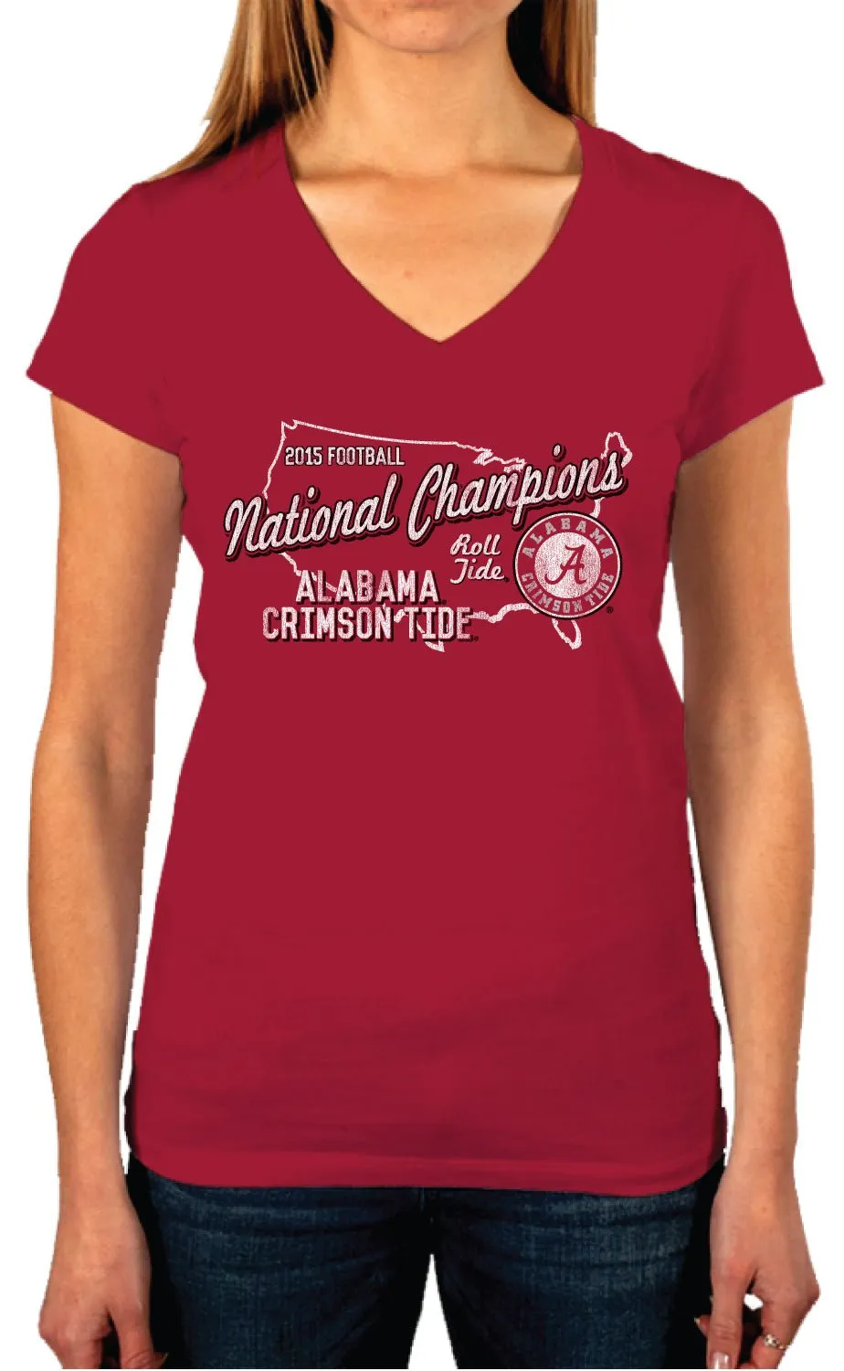 Alabama Crimson Tide 2016 College Football National Champions Women Red T-Shirt