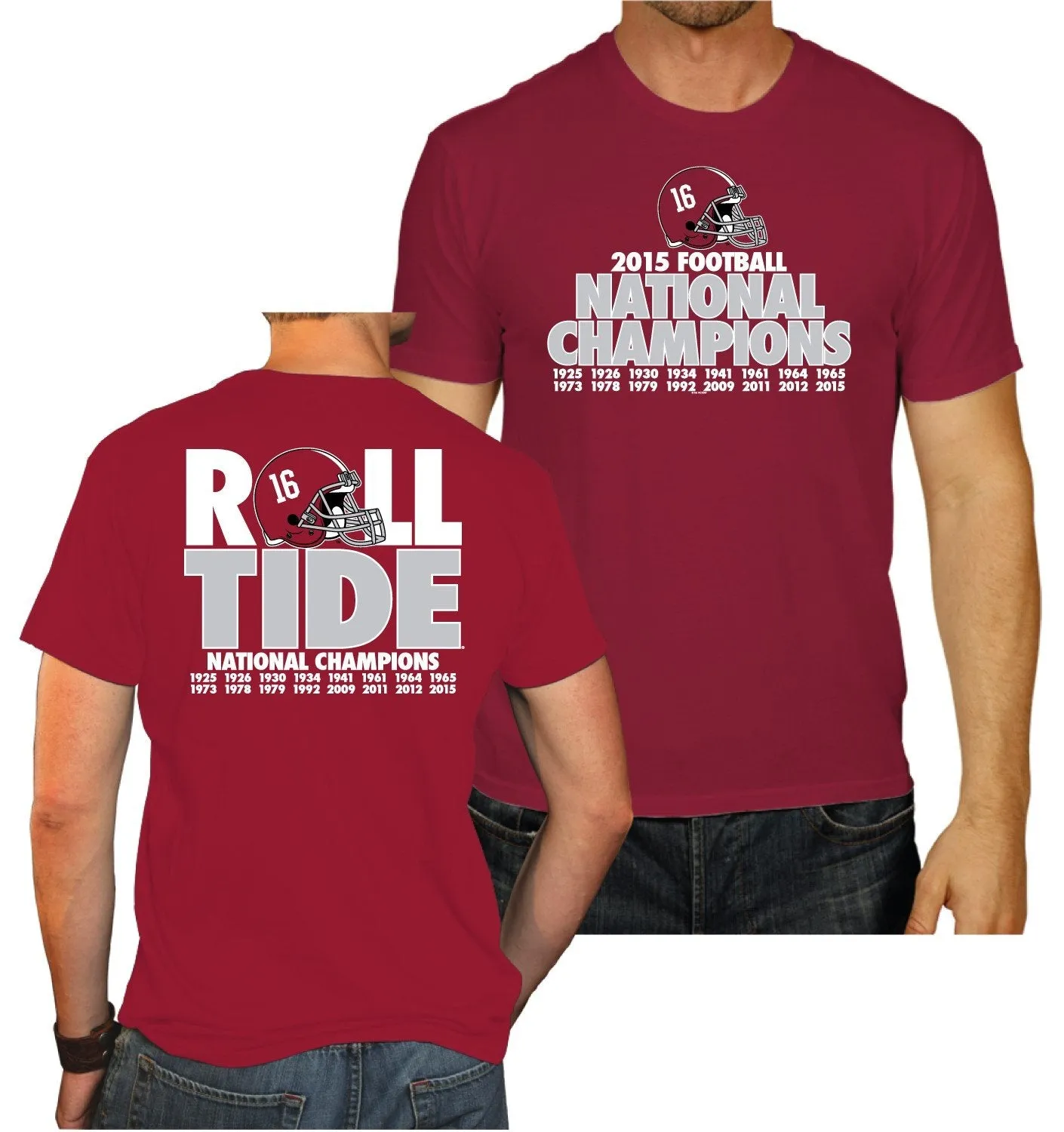 Alabama Crimson Tide 2016 Football National Champions Roll Tide Red T-Shirt