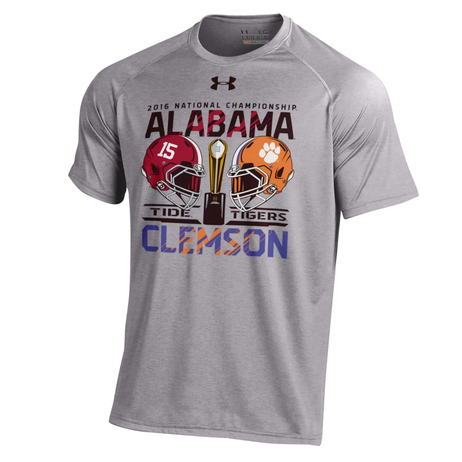 Alabama Crimson Tide Clemson Tigers UA Helmets 2016 National Championship Shirt