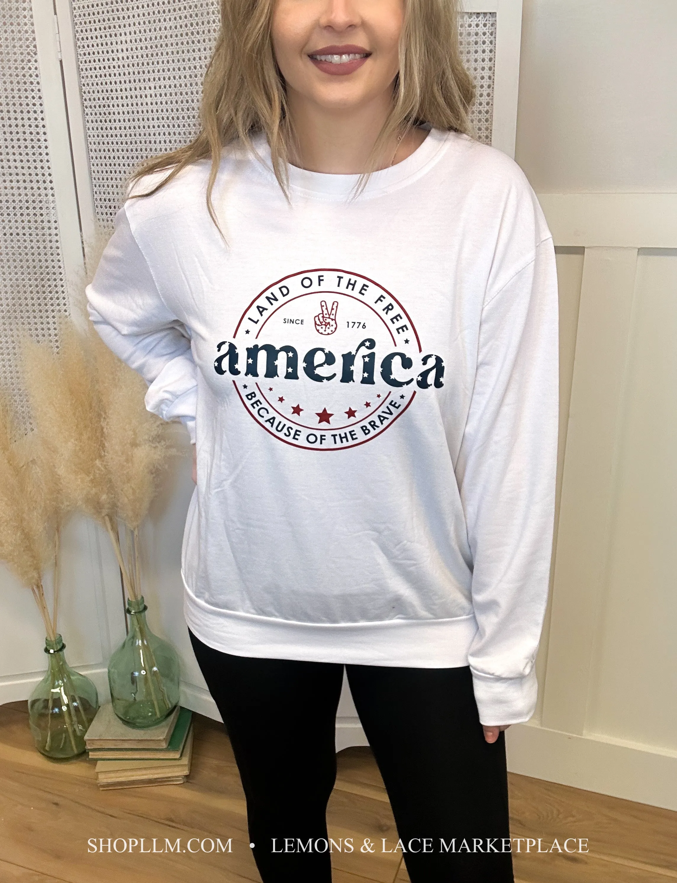 America Land of Free Lightweight Sweater