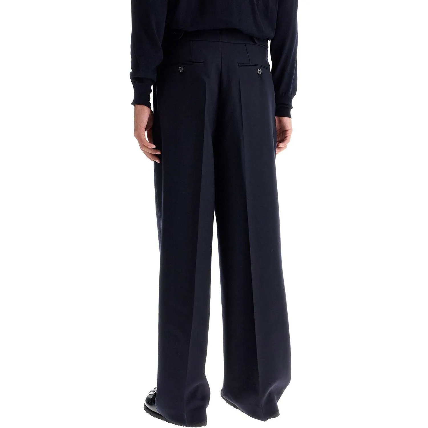 Ami Alexandre Matiussi large fit wool gabardine trousers