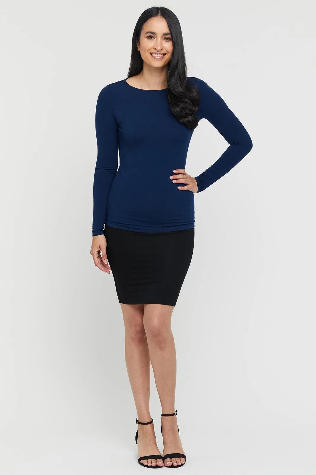 Amy Boatneck Top - Navy