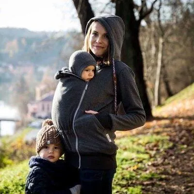 Angel Wings Babywearing Hoodie Dark Grey