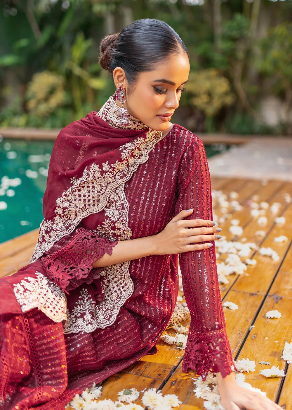 Azure Luxe Festive Embroidered by Ahmed Patel | Crimson Rush