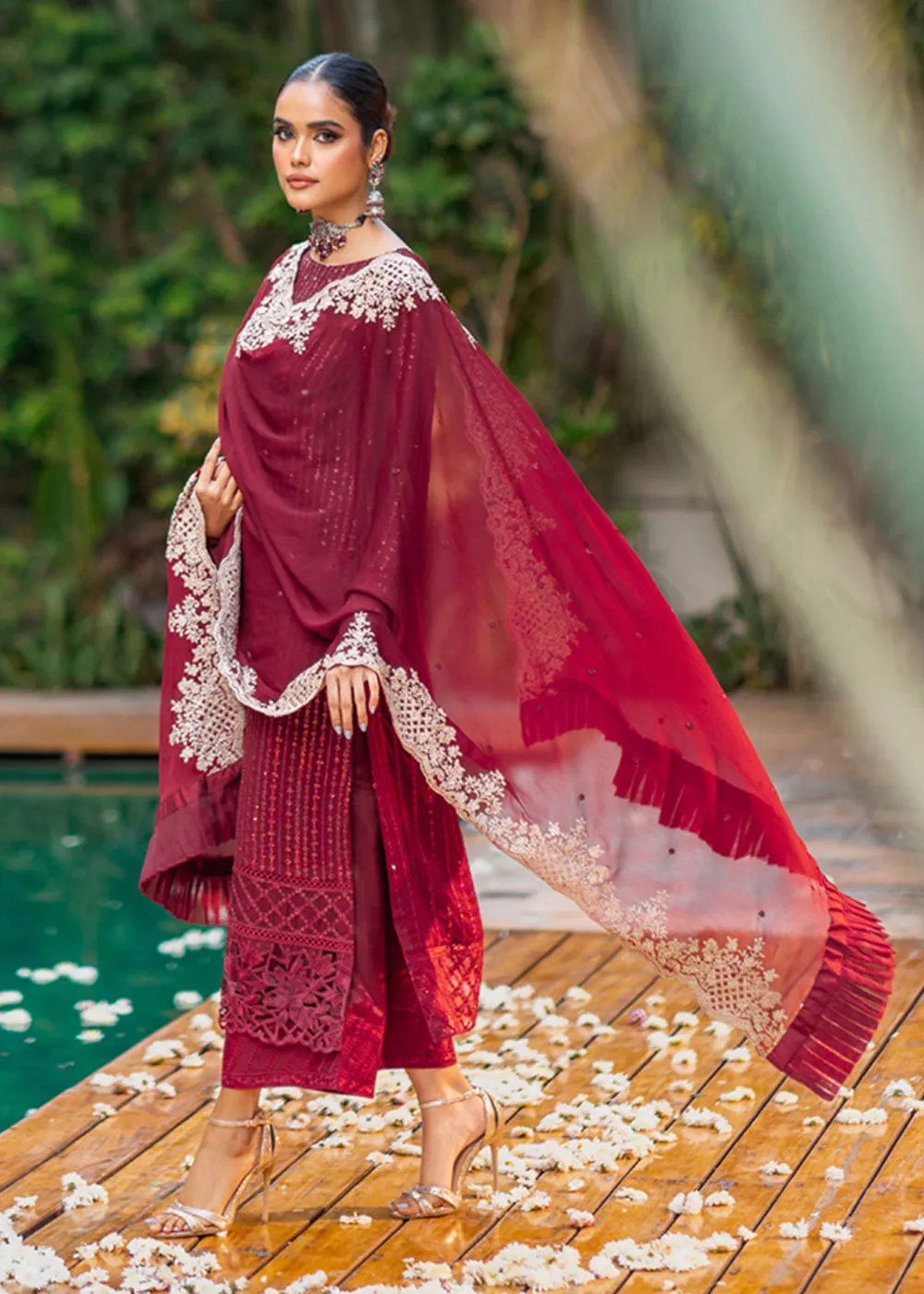 Azure Luxe Festive Embroidered by Ahmed Patel | Crimson Rush