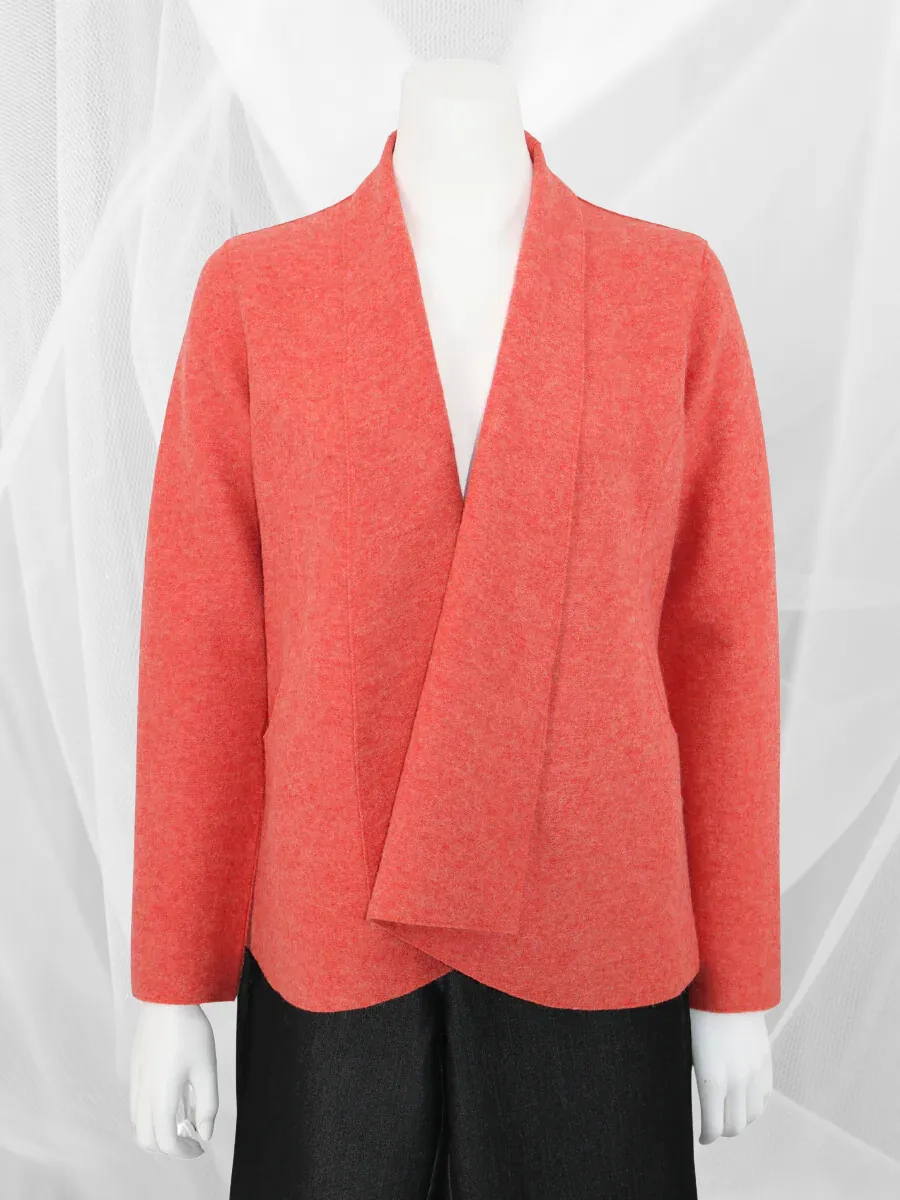 Baby Alpaca Blend Maya Jacket - coral