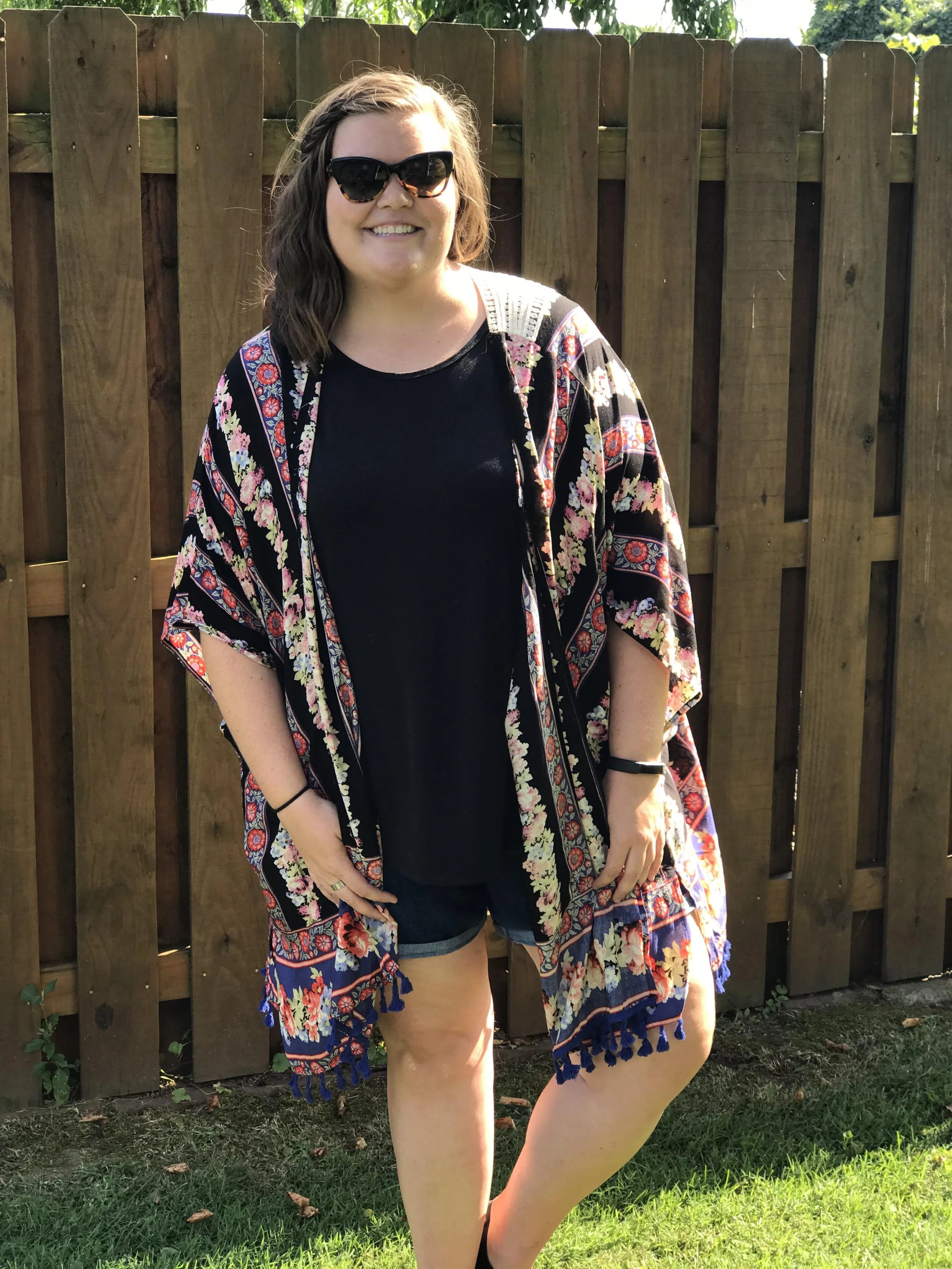 Back Crochet Patch Kimono Jacket