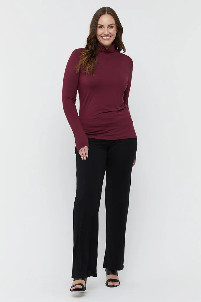 Bamboo Turtle Neck - Burgundy