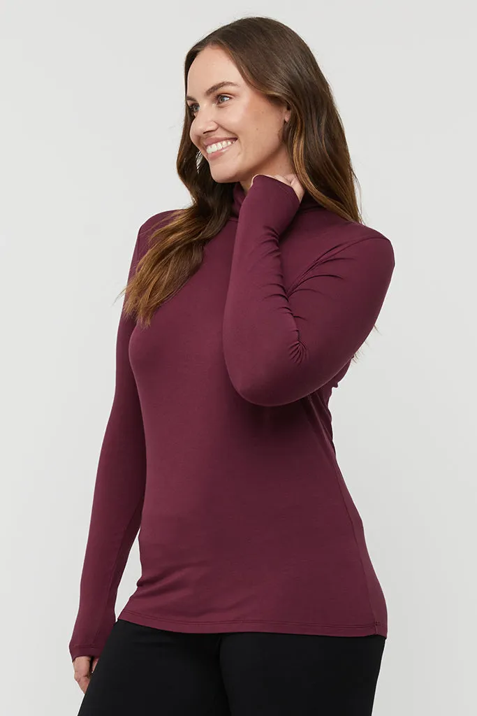 Bamboo Turtle Neck - Burgundy