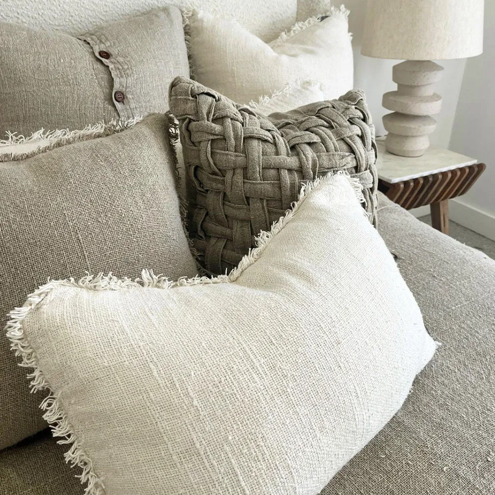 Bedouin Linen Cushion - Ivory