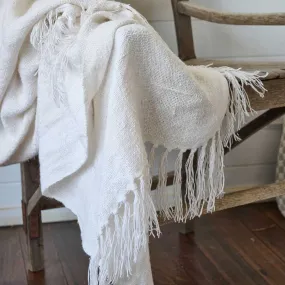 Bedouin Oversized Linen Throw - Ivory