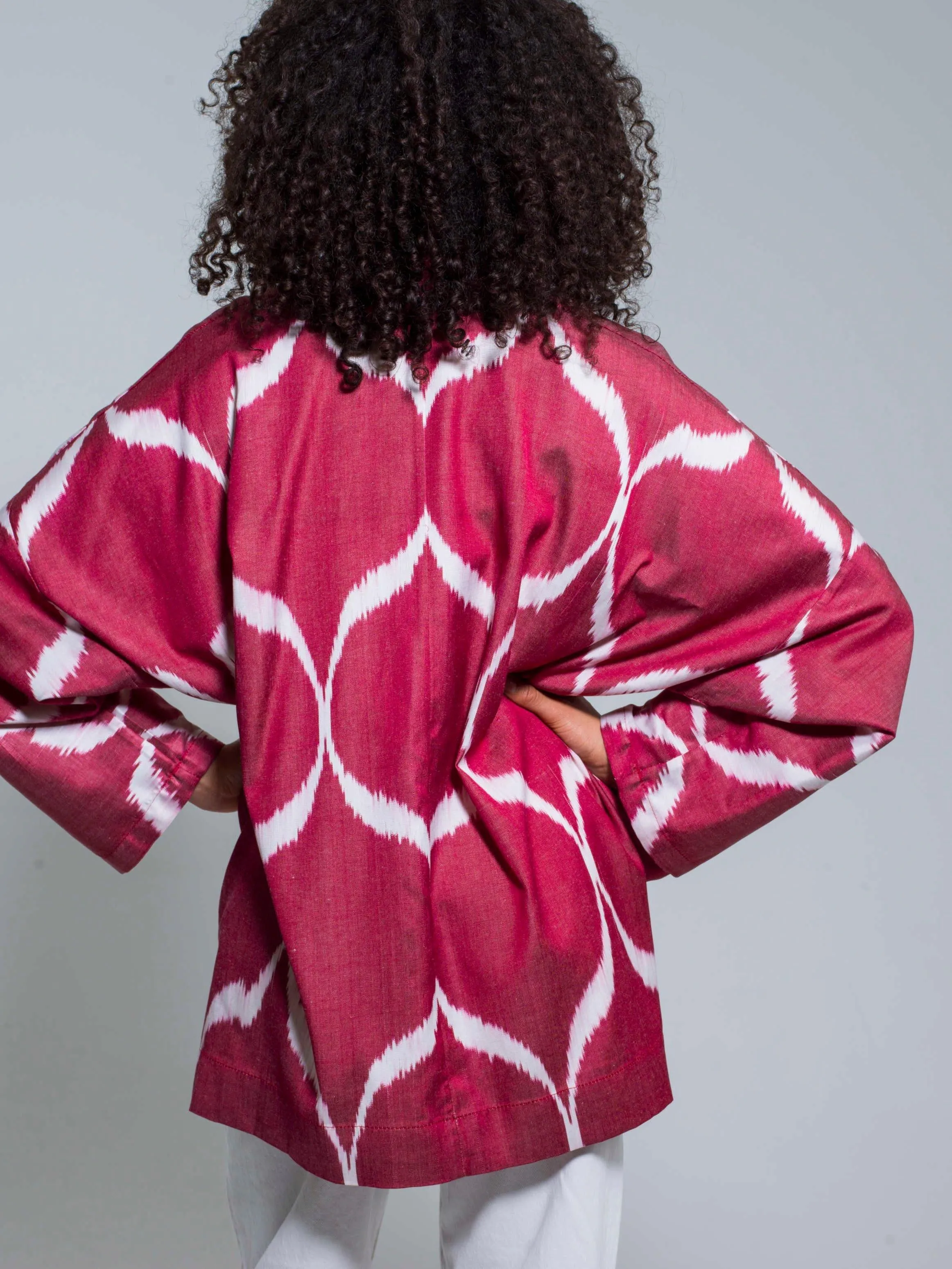 Belted 85% Silk Short Kimono "Pure Passion"