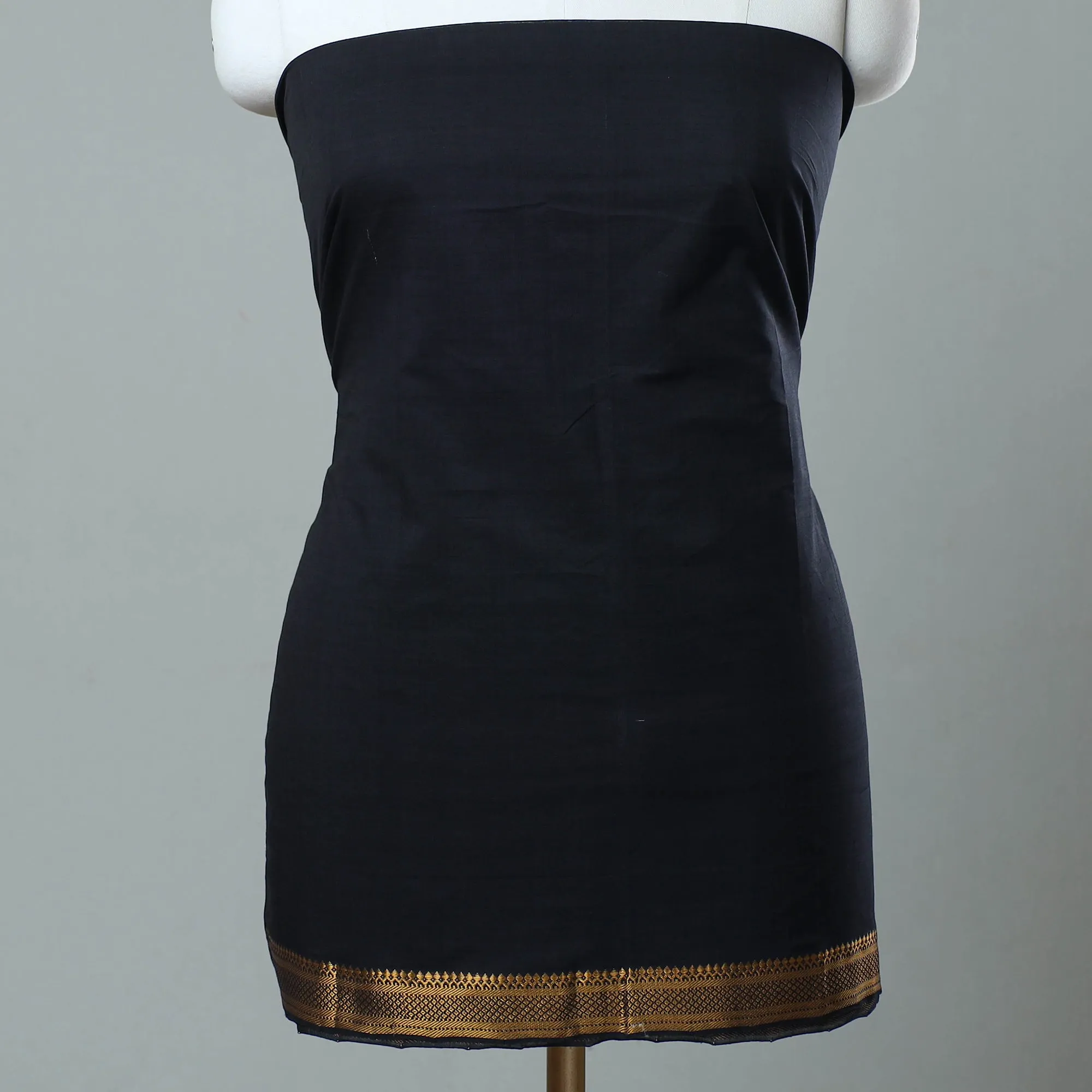 Black - 3pc Handloom Cotton Mangalagiri Dress Material 08