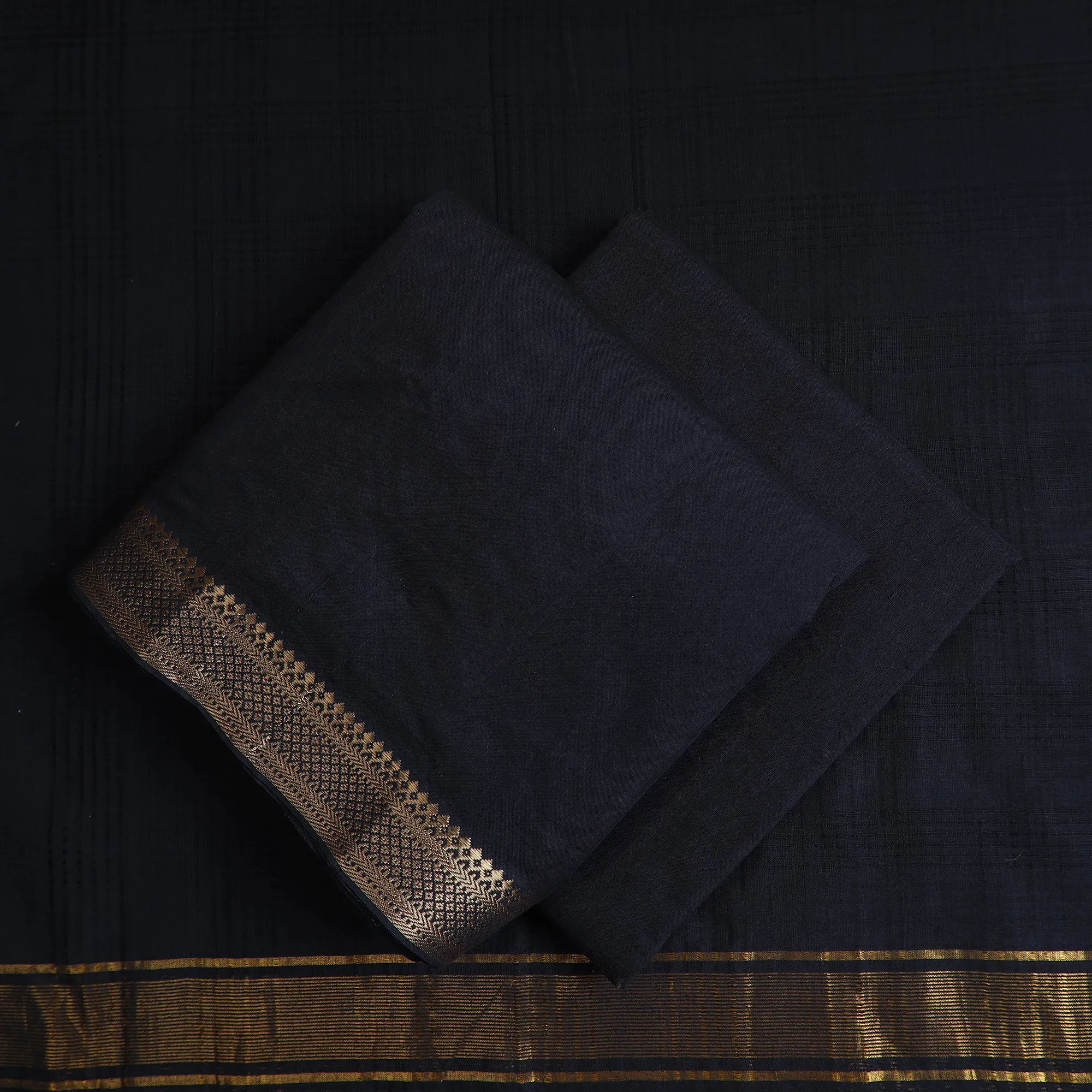 Black - 3pc Handloom Cotton Mangalagiri Dress Material 30