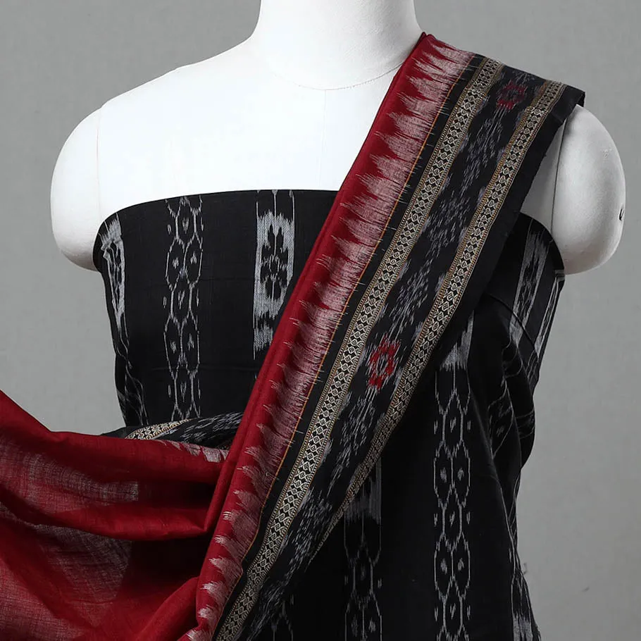 Black - 3pc Ikat Cotton Handloom Sambalpuri Dress Material 13