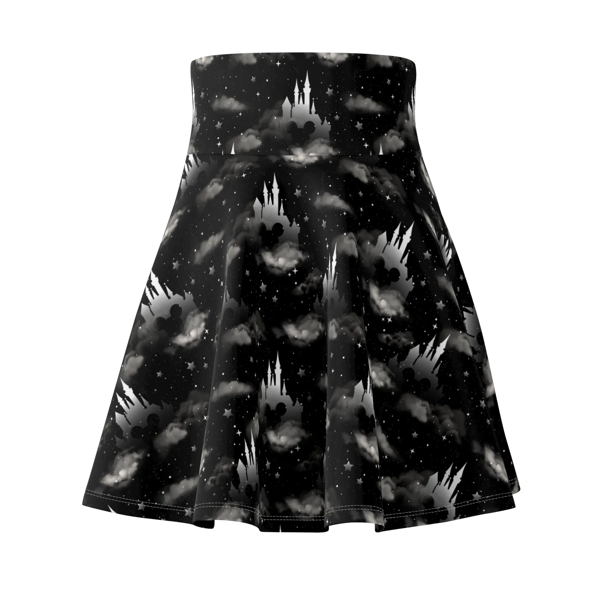 Black And White Castles Women's Skater Skirt