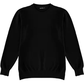 Black Mens Knit Classic Crew Neck Sweater