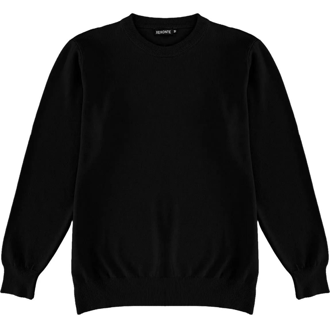 Black Mens Knit Classic Crew Neck Sweater