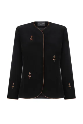 BLACK ROSE EMBROIDERED JACKET