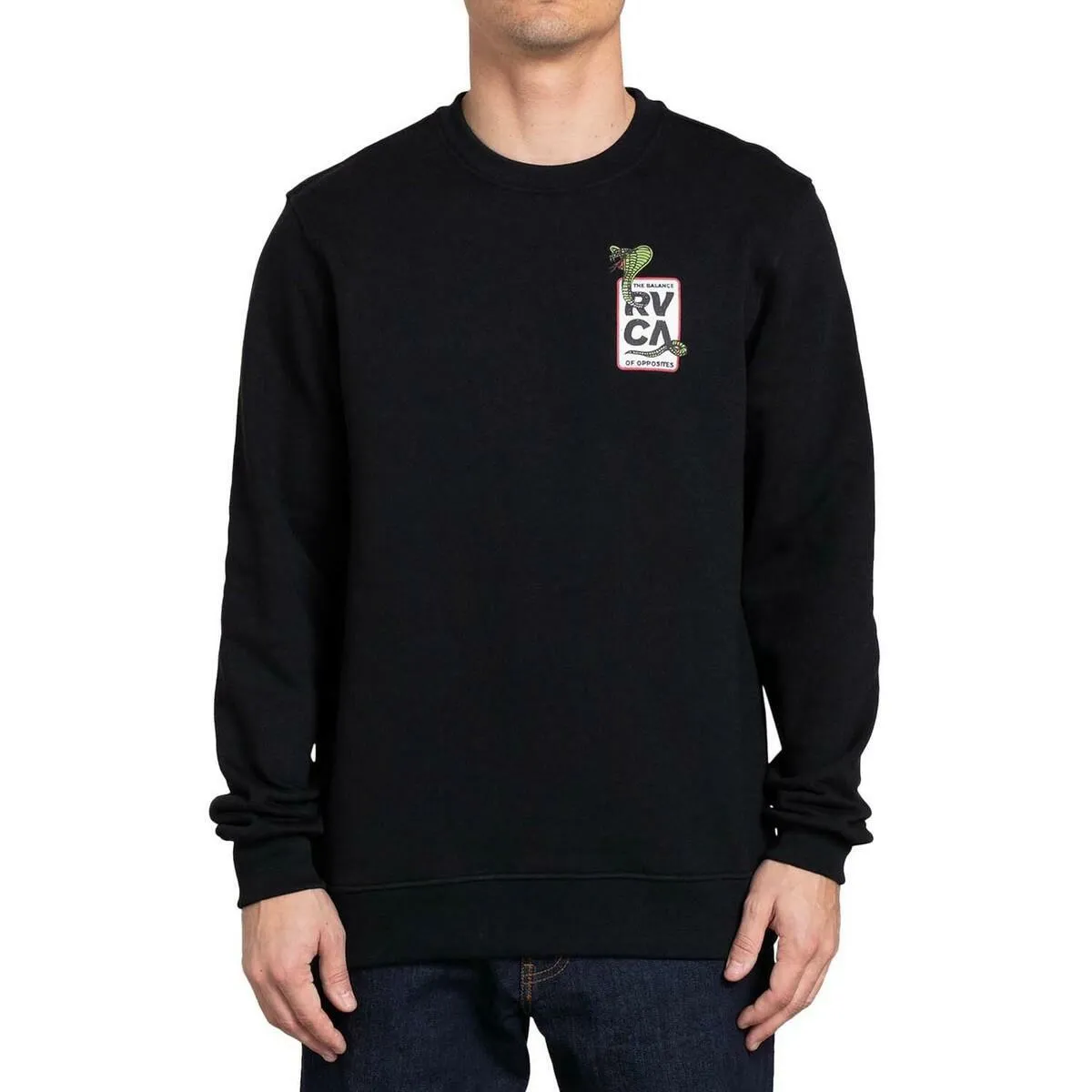 Black RVCA Snake Eyes Crewneck Jumper