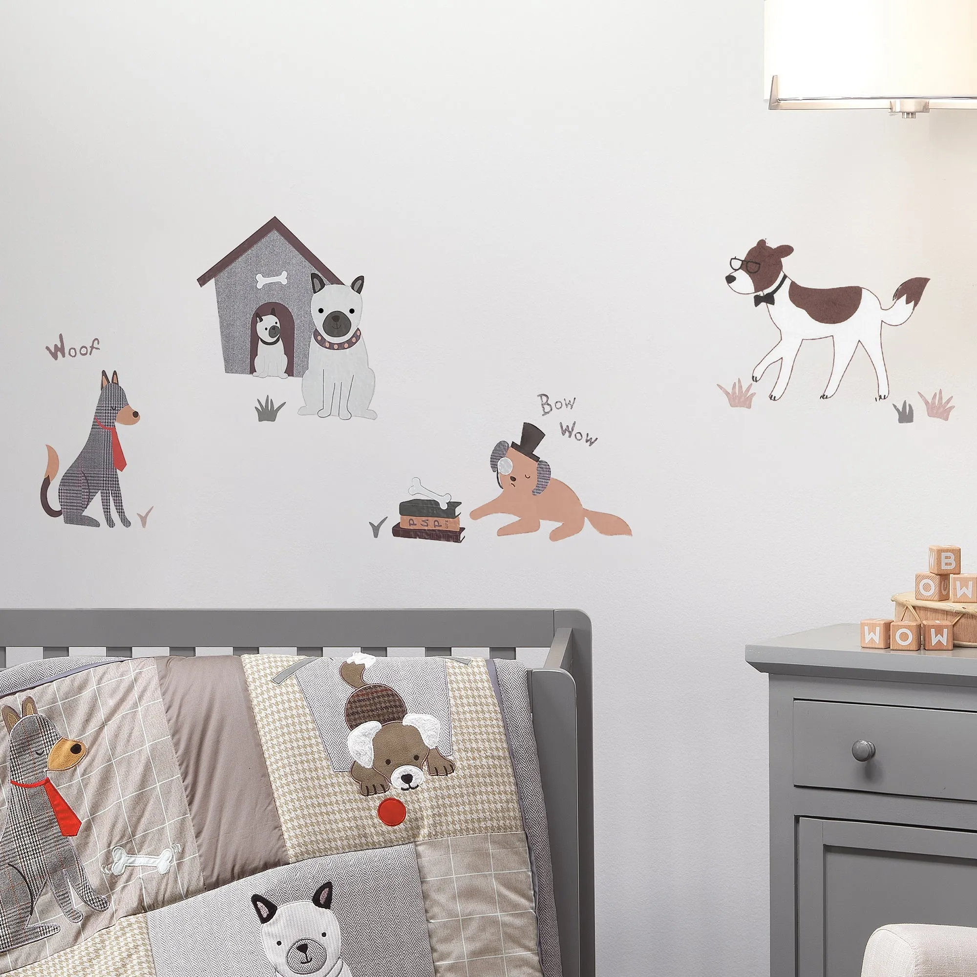 Bow Wow 4-Piece Crib Bedding Set