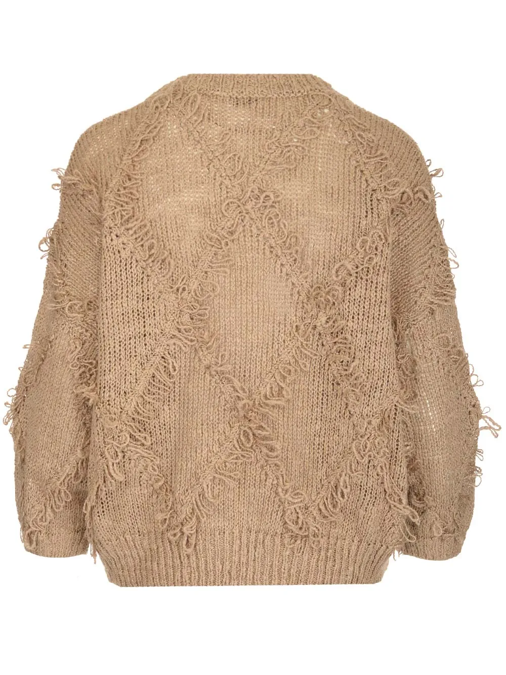 Brunello Cucinelli Distressed Crewneck Fine Knit Jumper