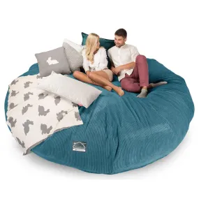 CloudSac 5000 XXXXXL Titanic Memory Foam Beanbag Sofa - Pom Pom Aegean Blue