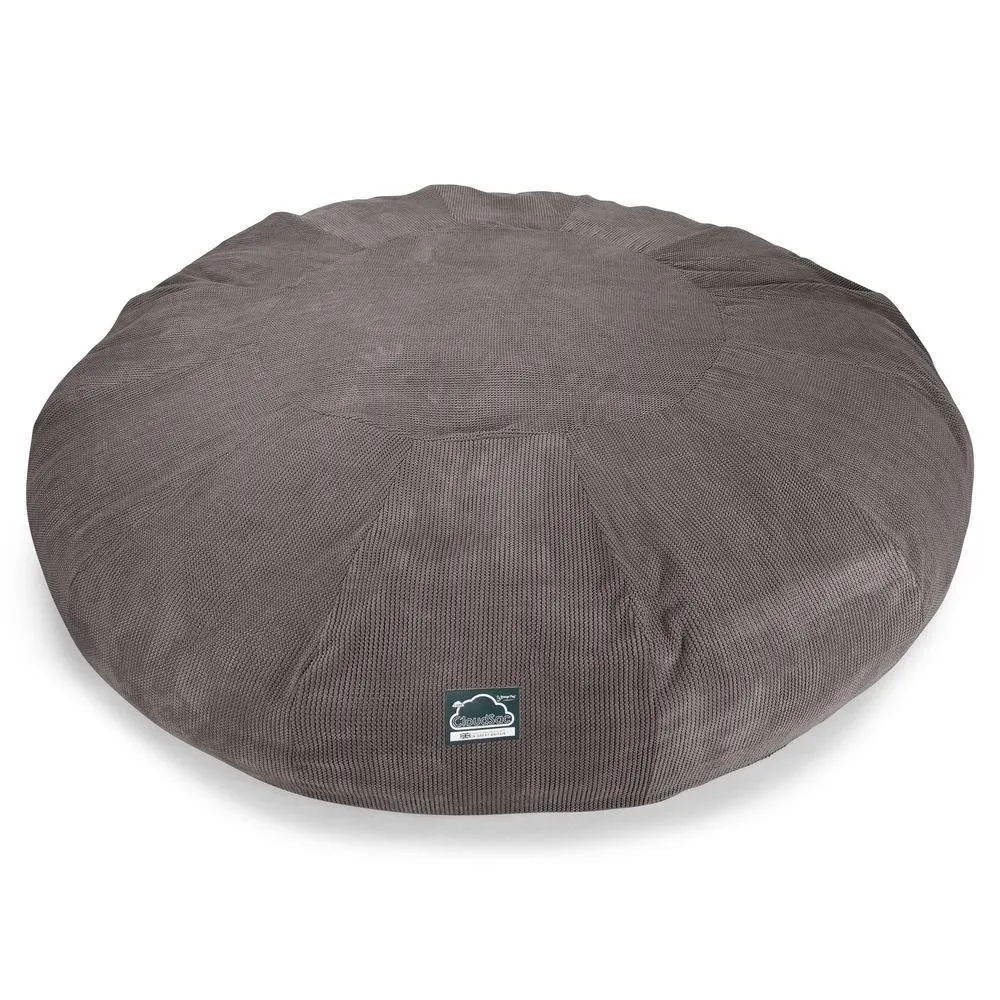 CloudSac 5000 XXXXXL Titanic Memory Foam Beanbag Sofa - Pom Pom Charcoal Grey