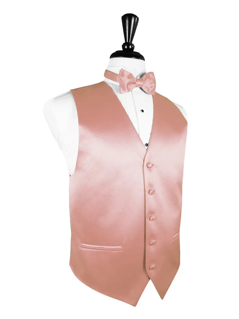 Coral "Premier" Satin Tuxedo Vest and Tie Set