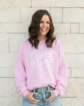 Crewneck Sweatshirt - Cubby Mama - Light Pink