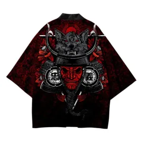 Crimson Samurai Kimono Cardigan