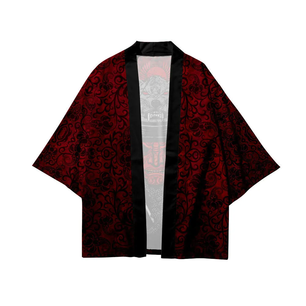 Crimson Samurai Kimono Cardigan