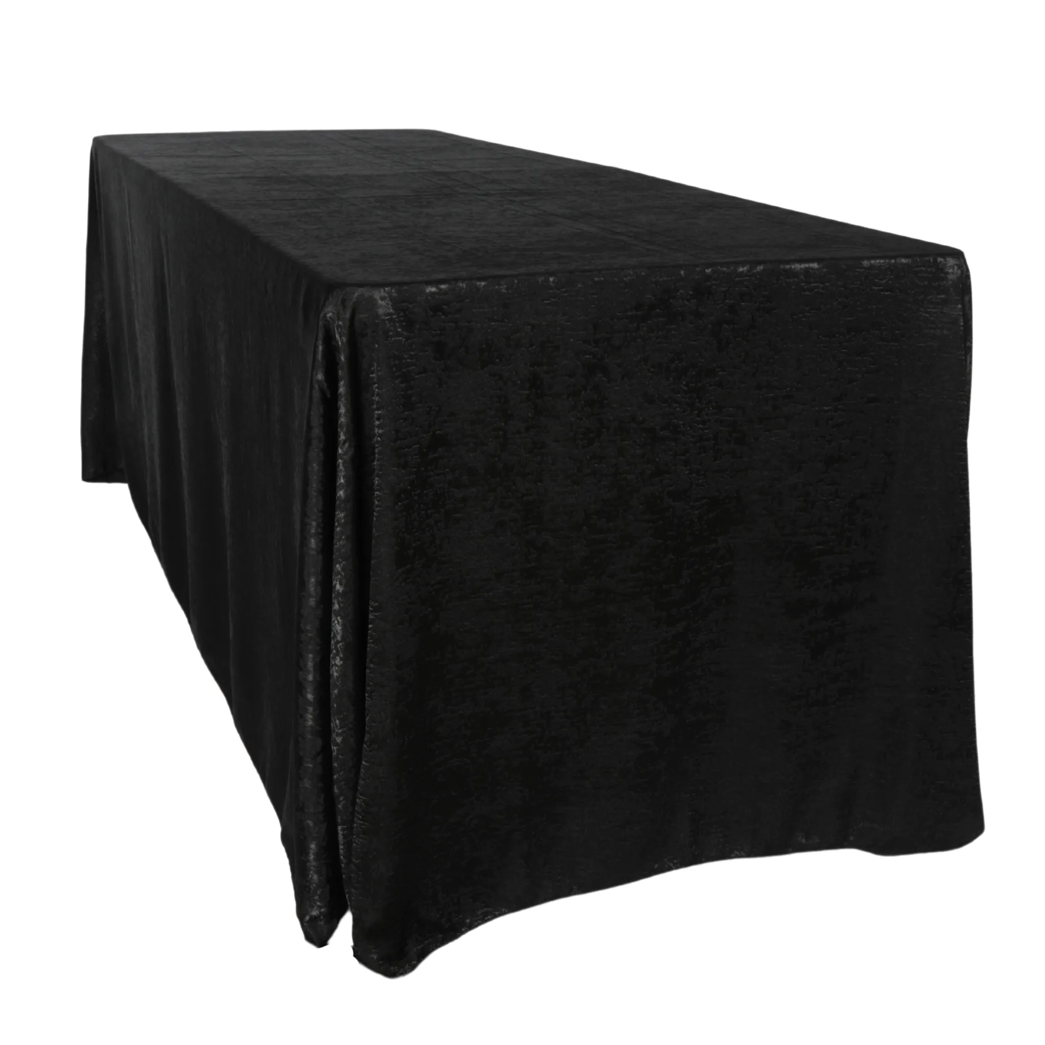 Crinkle Shimmer 90"x156" Rectangular Tablecloth - Black