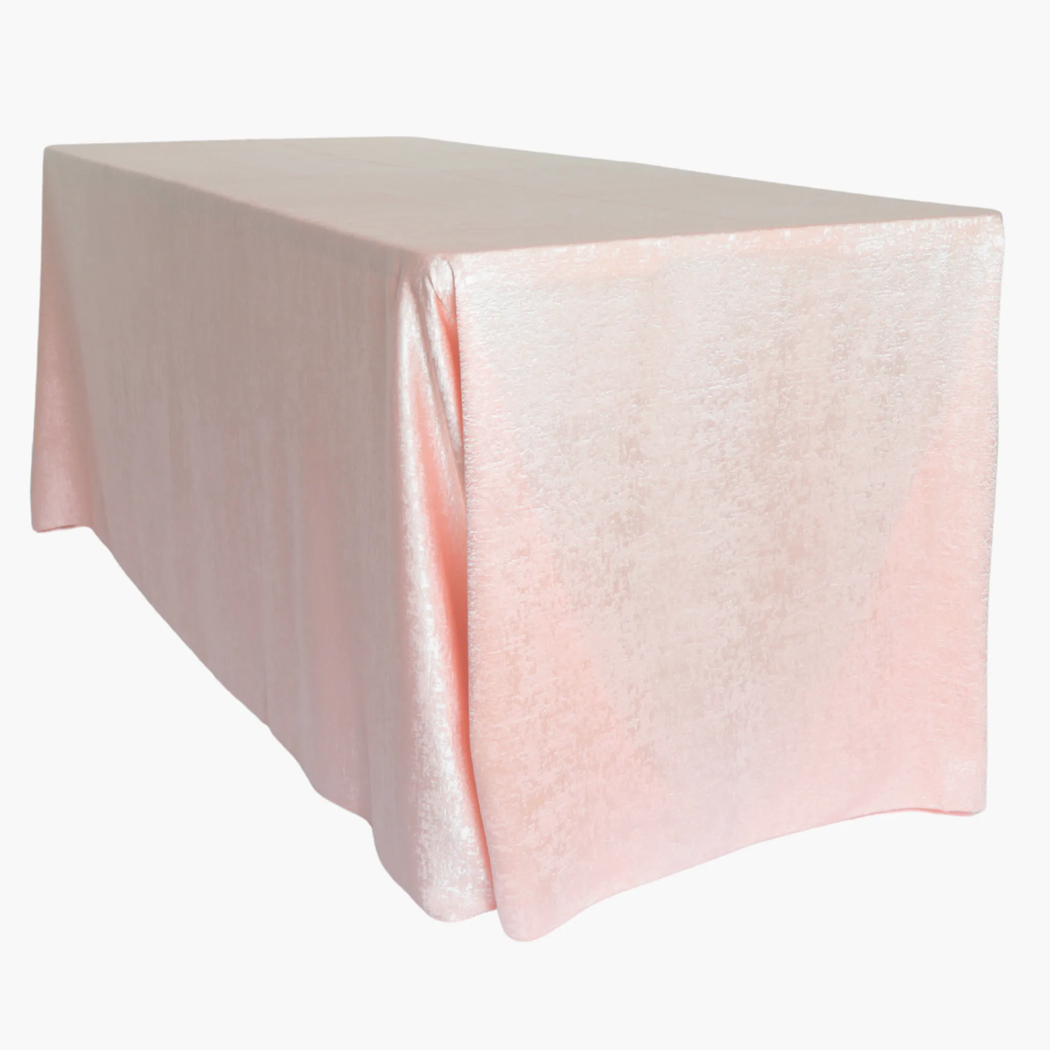 Crinkle Shimmer 90"x156" Rectangular Tablecloth - Blush/Rose Gold