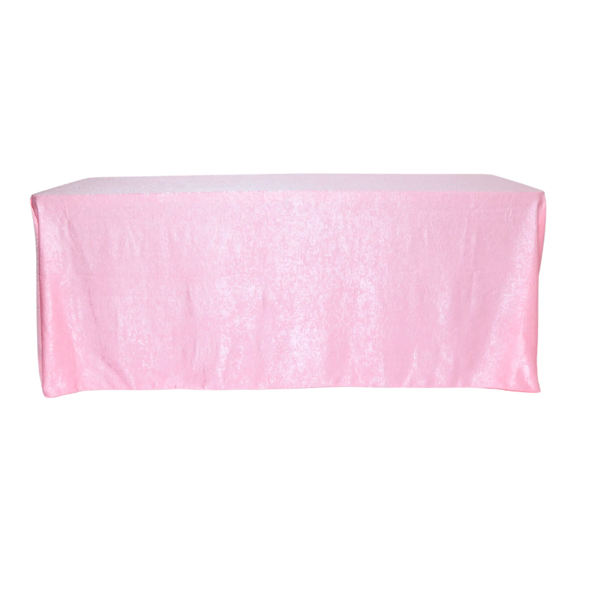 Crinkle Shimmer 90"x156" Rectangular Tablecloth - Pink