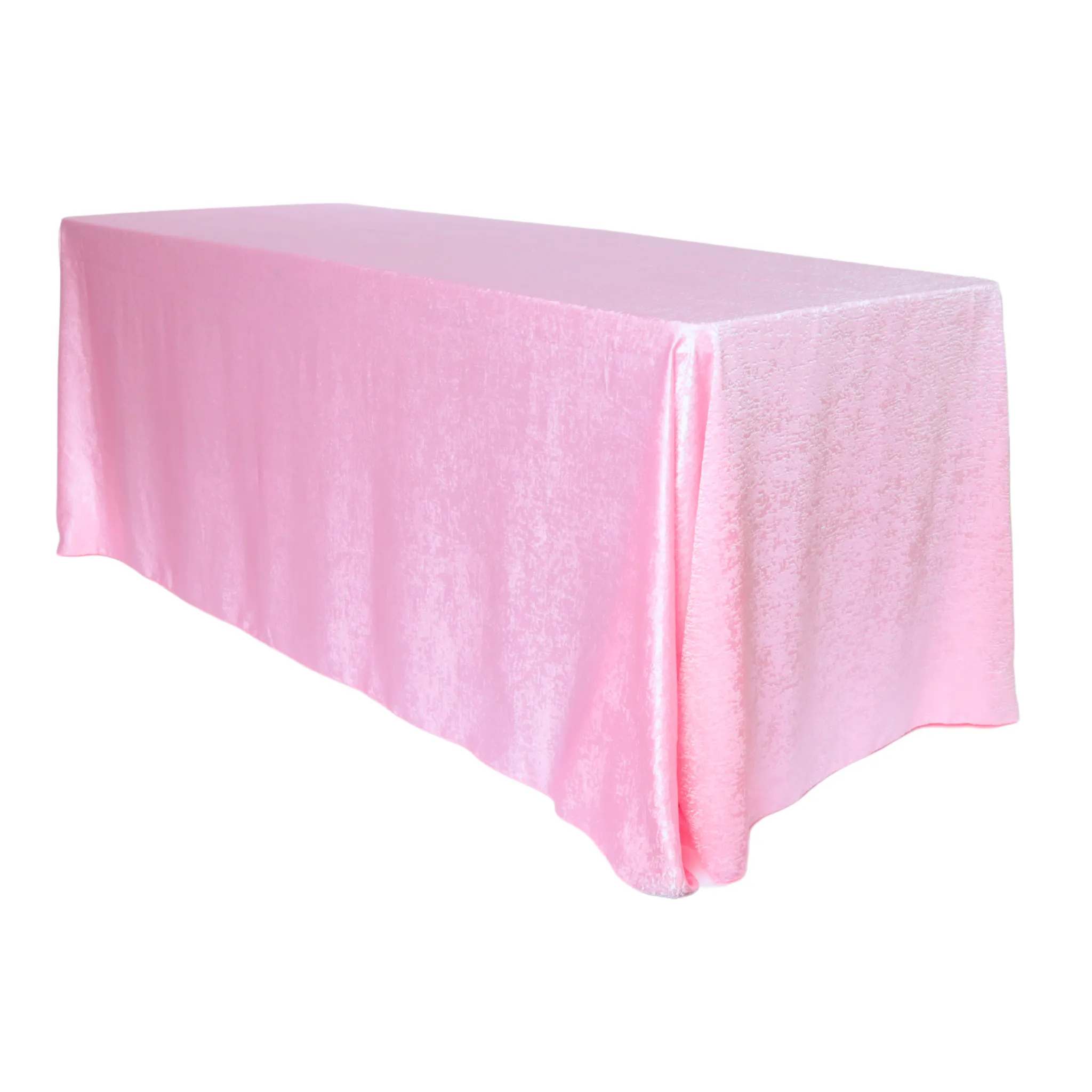 Crinkle Shimmer 90"x156" Rectangular Tablecloth - Pink