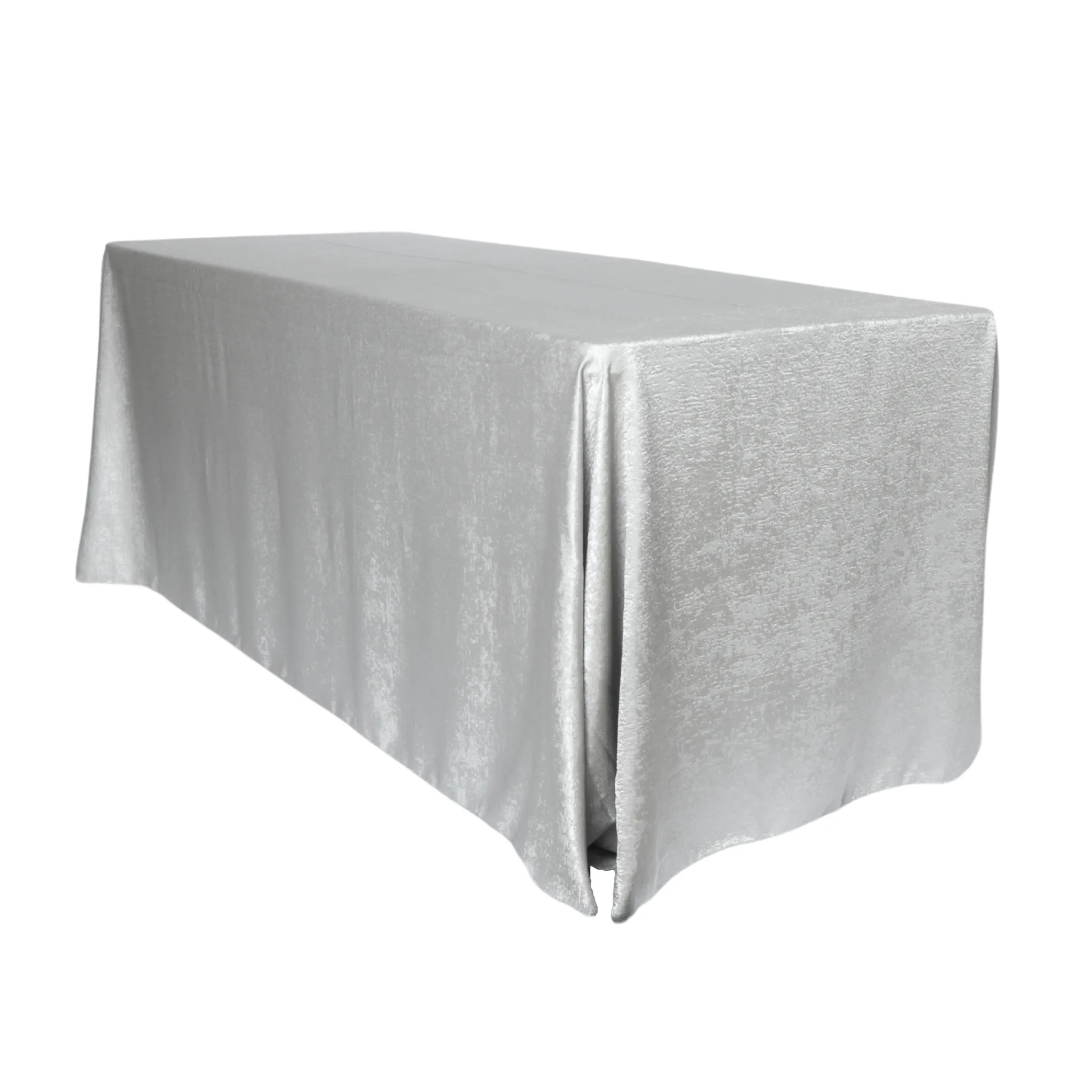 Crinkle Shimmer 90"x156" Rectangular Tablecloth - Silver