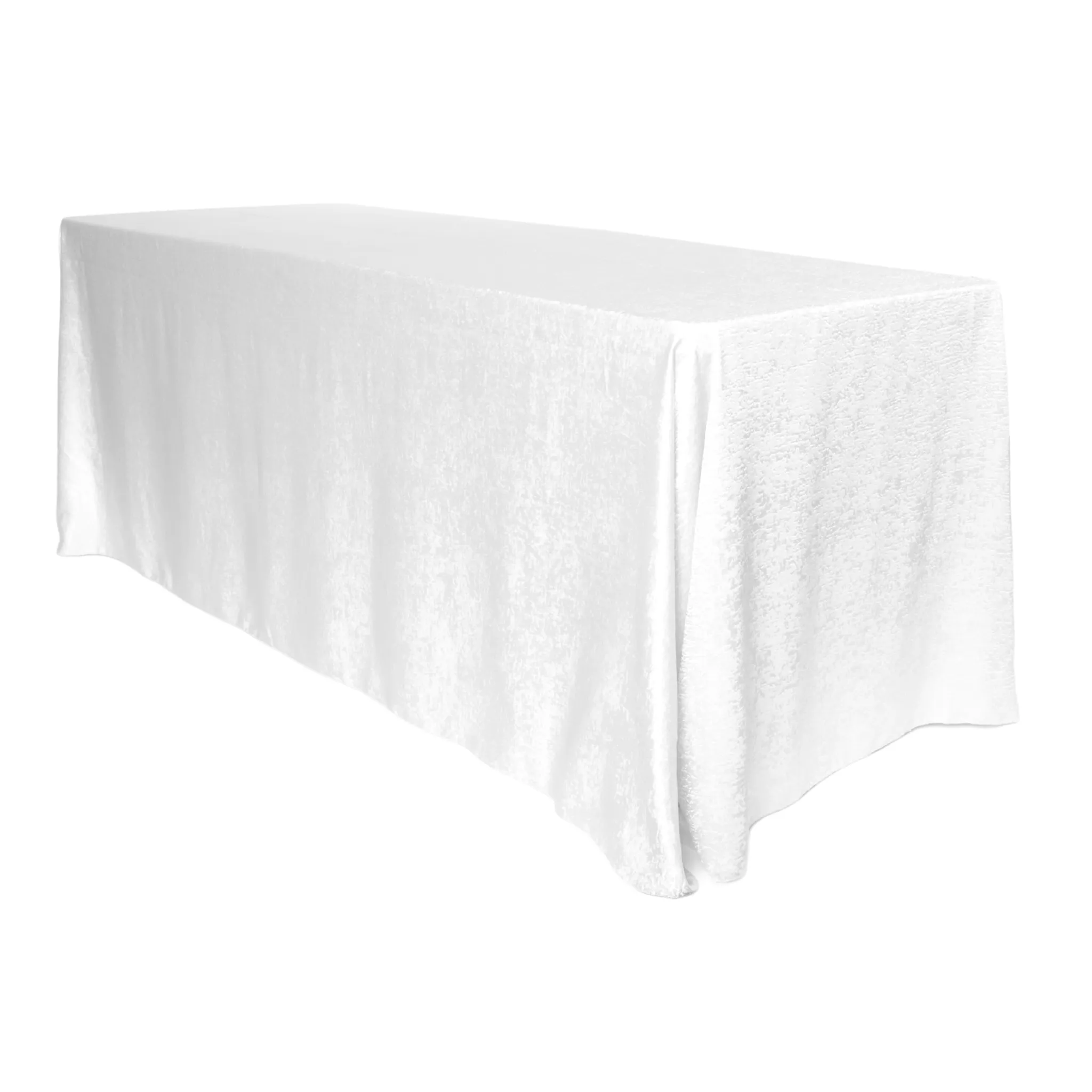 Crinkle Shimmer 90"x156" Rectangular Tablecloth - White