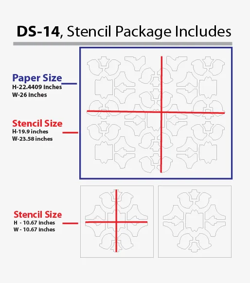 Damask stencil for long time staying design and ideas with stencils, DS-14