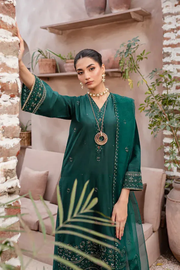 DARK PINE 3PC - EMBROIDERED LAWN DRESS